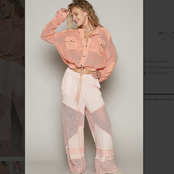 POL “ Billings 4 “ POL Open Knit See Through Button Down Hoodie So Nice And Soft - Picture 5 of 5